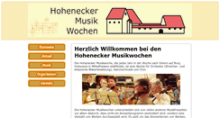 Desktop Screenshot of hohenecker-musikwochen.de