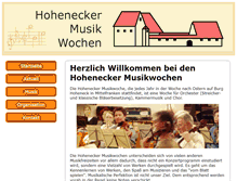 Tablet Screenshot of hohenecker-musikwochen.de